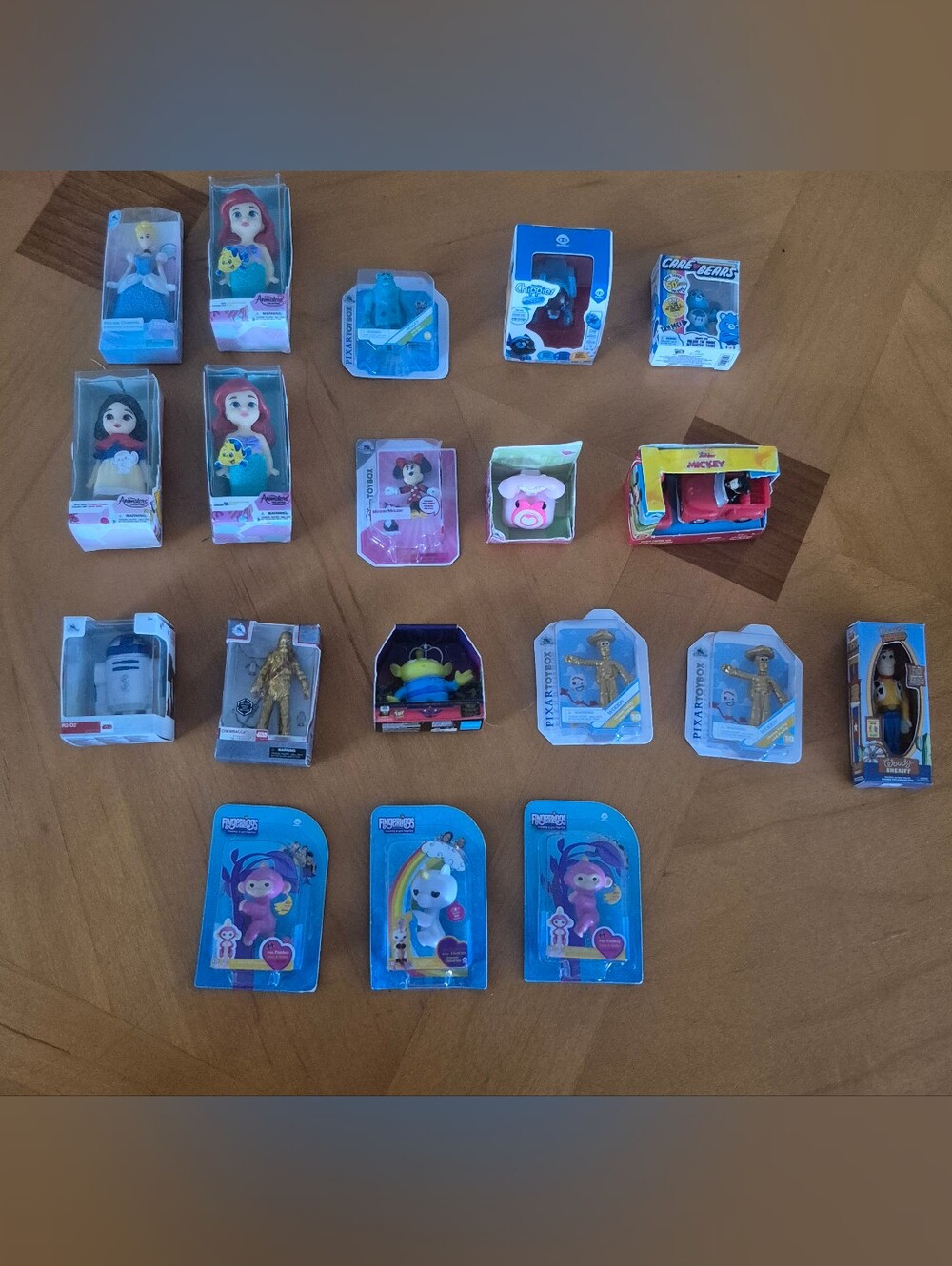 Lot of 19 Disney Pixar Star Wars Fingerlings Care Bears Mini Figures Toys New